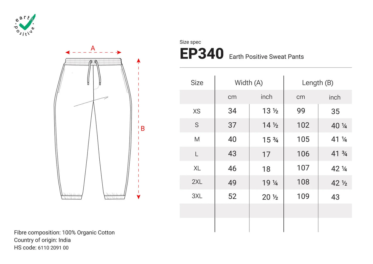 UNISEX ORGANIC COTTON SWEATPANTS - EP340