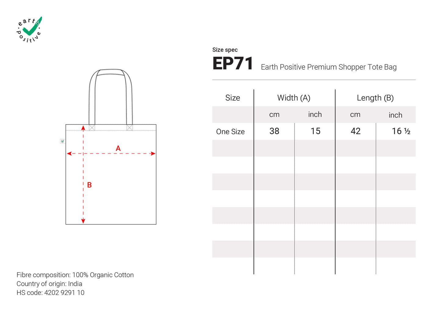 ORGANIC COTTON TOTE BAG - EP71