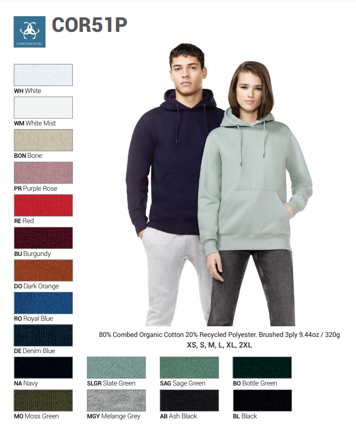 UNISEX HEAVY ORGANIC PULLOVER HOODIE -  COR51P