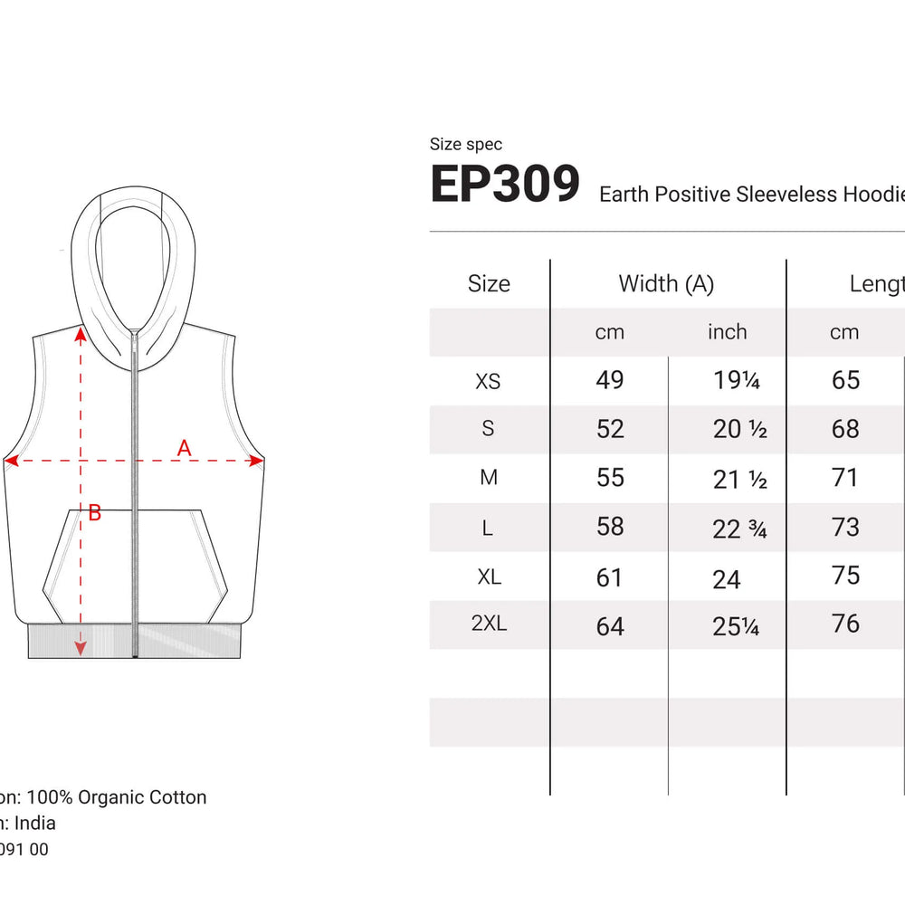 
                      
                        UNISEX SLEEVELESS ZIP HOODIE -  EP309
                      
                    