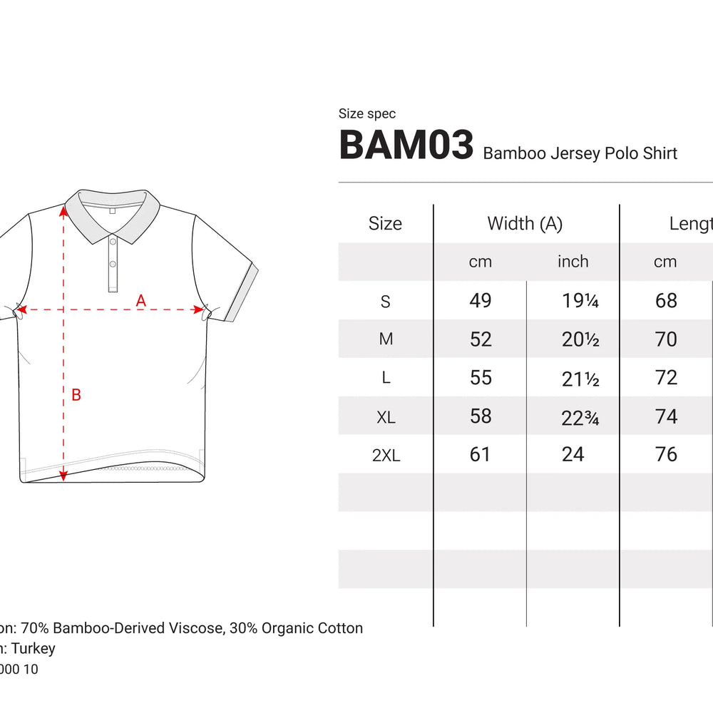 
                      
                        BAMBOO JERSEY POLO SHIRT - BAM03
                      
                    