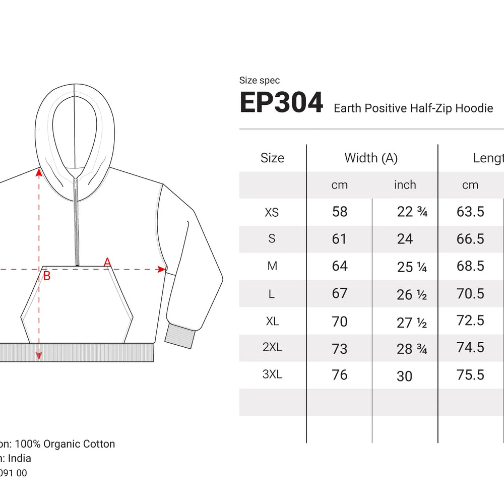 
                      
                        UNISEX HALF ZIP-UP HOODIE -  EP304
                      
                    
