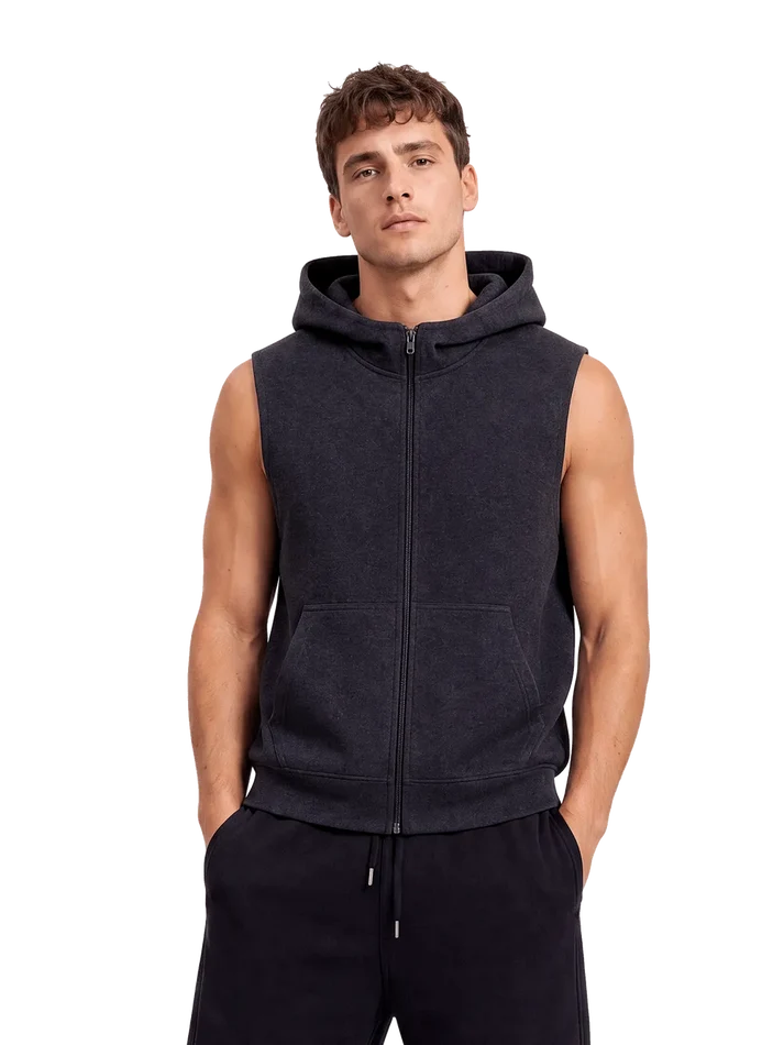 UNISEX SLEEVELESS ZIP HOODIE -  EP309