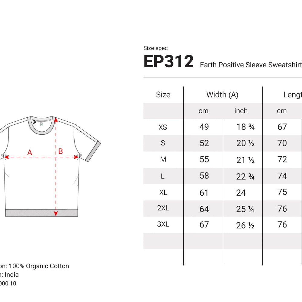 
                      
                        ORGANIC SHORT SLEEVE SWEATSHIRT -  EP312
                      
                    