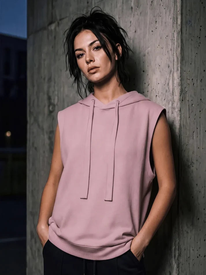 WOMENS ATHLEISURE HOODED TANK -  EP316
