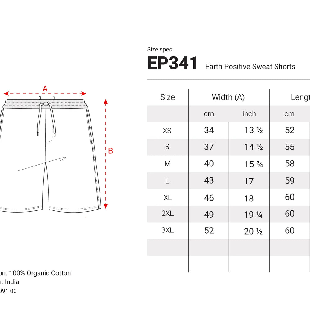 
                      
                        ORGANIC COTTON SWEAT SHORTS - EP341
                      
                    