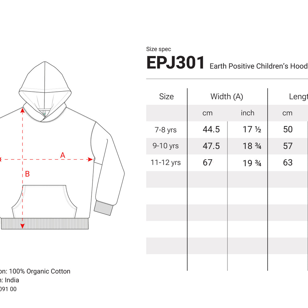 
                      
                        KIDS EARTH POSITIVE HOODIE-  EPJ301
                      
                    