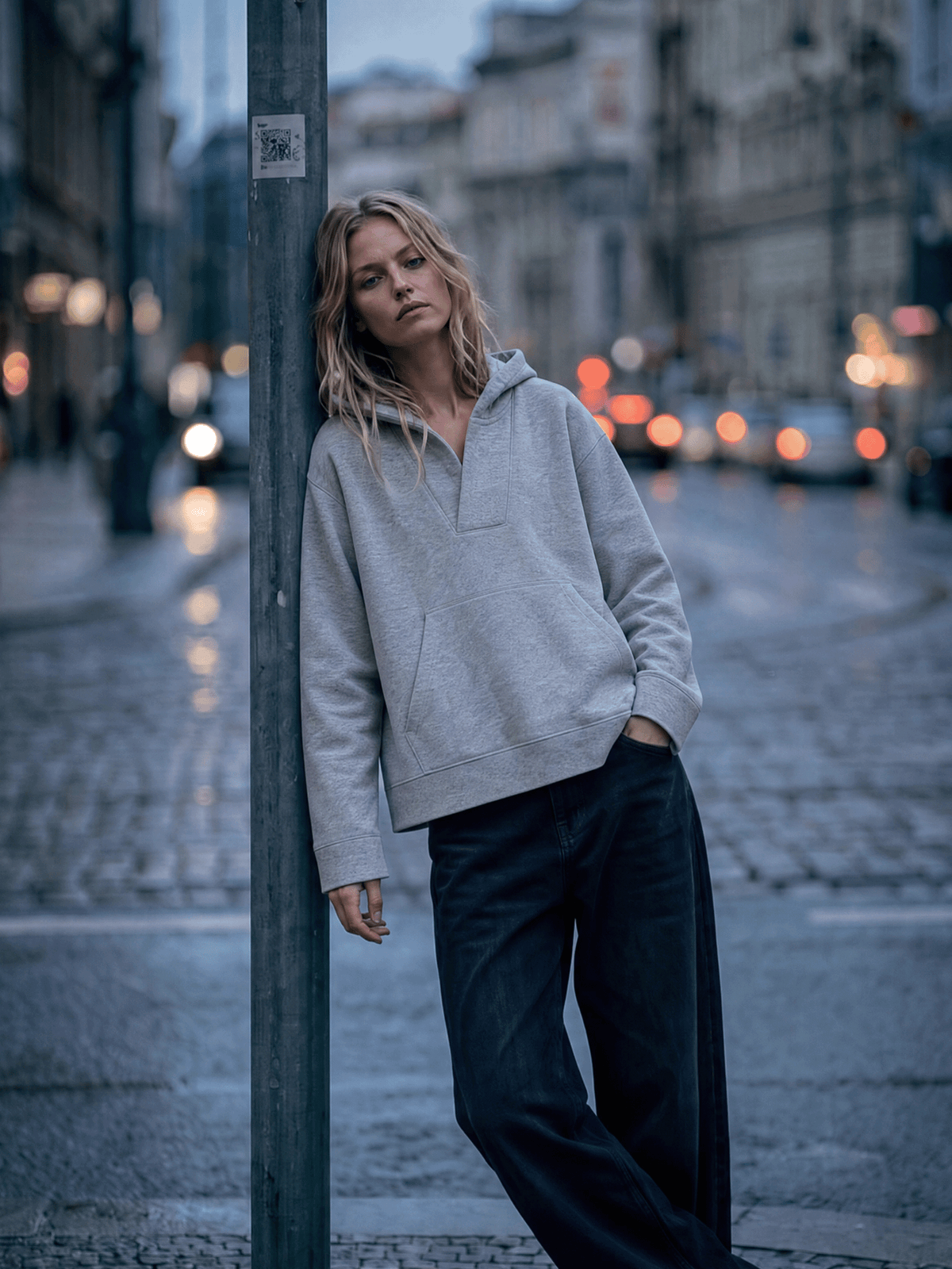 WOMENS V-NECK HOODIE -  EP400
