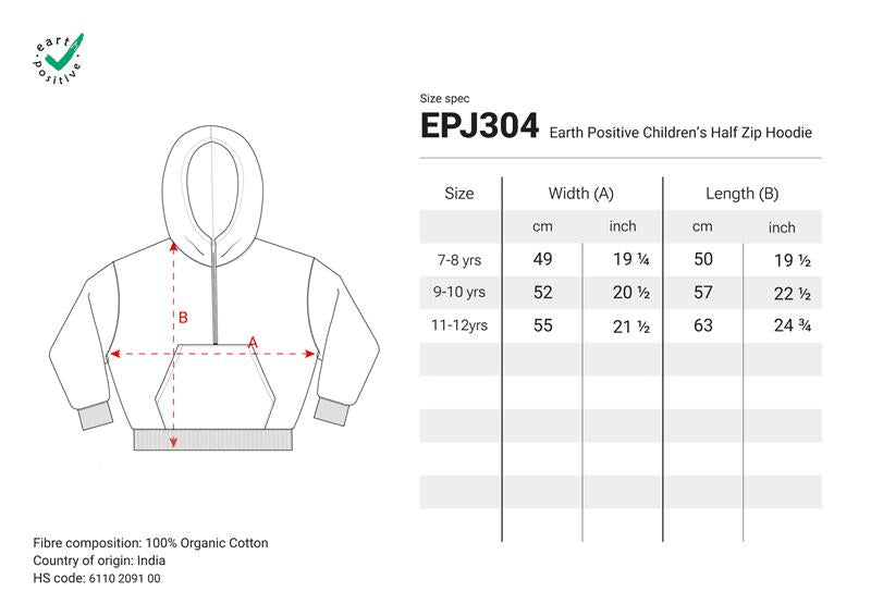 
                      
                        KIDS HALF ZIP HOODIE-  EPJ304
                      
                    